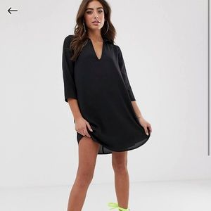 NWOT ASOS collared black mini dress